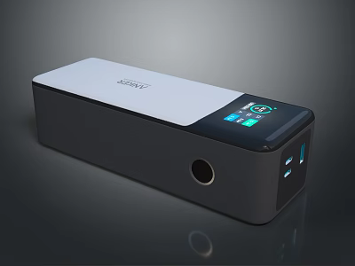 Modern Public Facility Charging Station With Digital Display And USB Ports 3d model