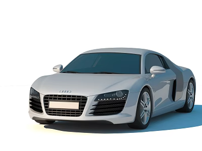 Silver Audi R8 Sports Car With Sleek Modern Design And Aerodynamic Body 3d model