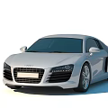 Silver Audi R8 Sports Car With Sleek Modern Design And Aerodynamic Body