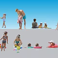 People Enjoying Summer Water Fun And Activities