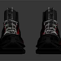 Modern Gray Sports Shoes With Red Stripes And White Laces Functional Design