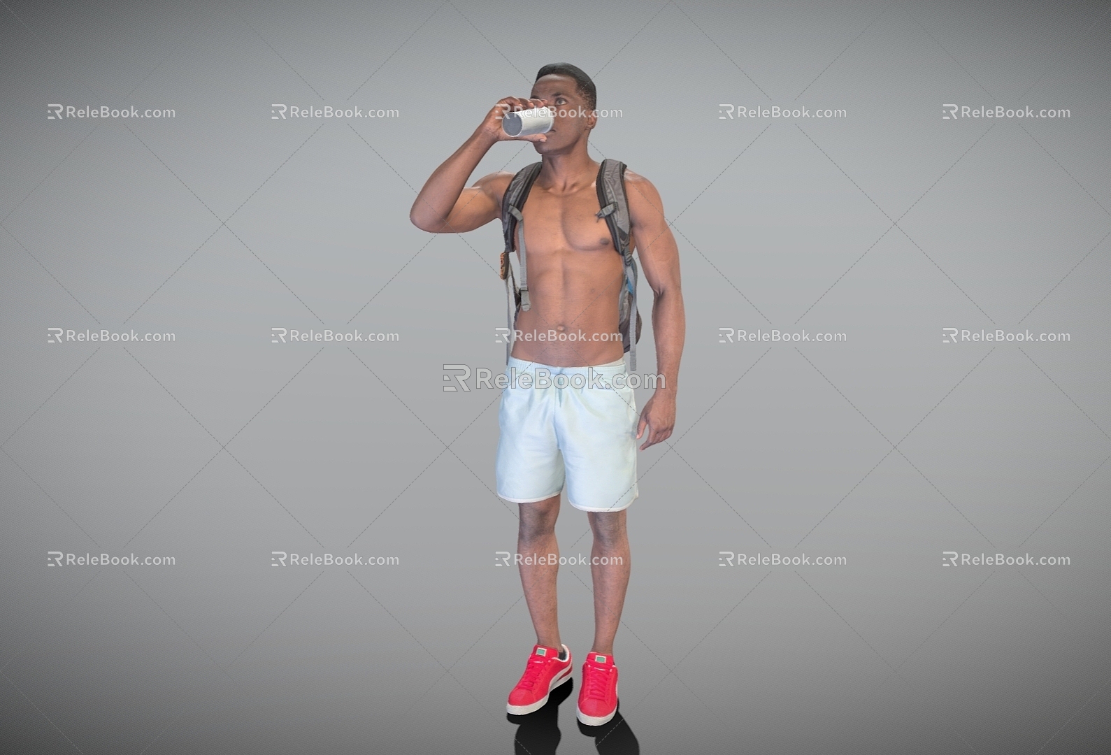 Sports men drink water people fitness people model