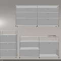 Functional Modern Entryway Console Table And Side Cabinet With Drawers Open Shelves 3d model