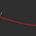 Long Red Blade Sword With Black Hilt And Sharp Edge Design