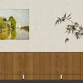 Middle Ancient Log Wind Locker Decorative Cabinet 3d model