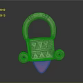 Decorative Metal Household Lock With Circular Handle Geometric Patterns And Pink Base