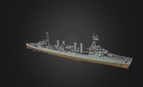 modern warship destroyer weapon ship cruiser ship 3d model