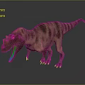 3D Rendered T Rex Dinosaur Character With Red Eyes Open Mouth And Brown Striped Skin
