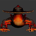 Fiery Red And Orange Dragon Like Creature With Spiked Back And Glowing Limbs