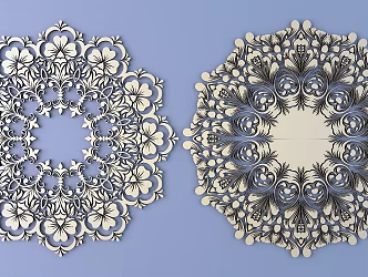 European Baroque Metal Carved European Pattern Round Hollow Carved Pattern 3d model