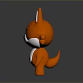 Cute Orange Cartoon Fox Game Character With White Belly And Red Cheeks