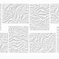 Wave Pattern Wall Panel Design For Modern Interior With Sofa And Red Lighting