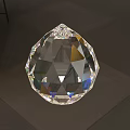 Crystal Chandelier with Transparent Faceted Crystal Pendant and Sparkling Light Effect