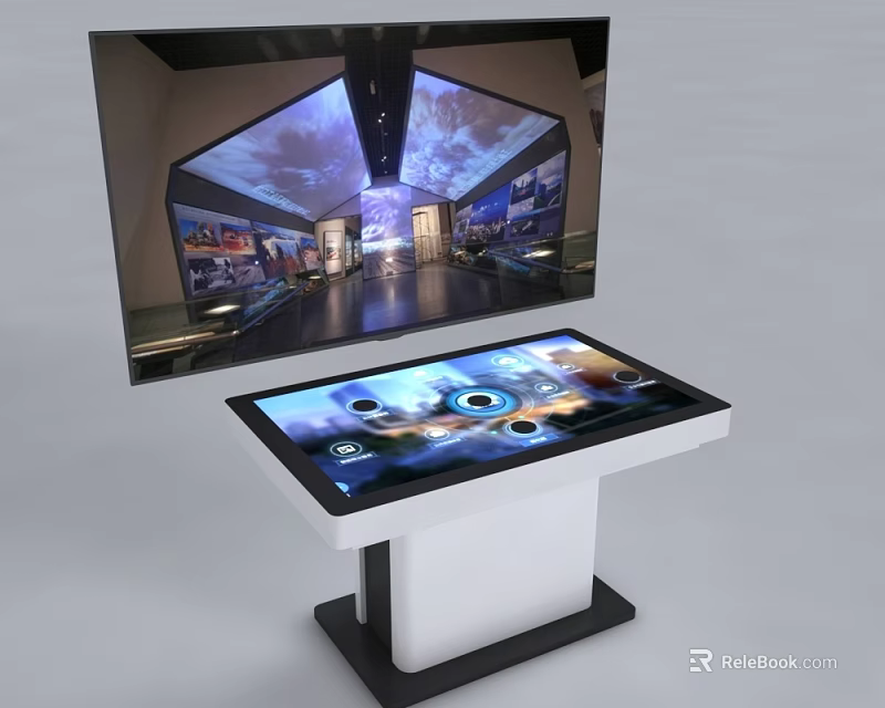 Public Interactive Touchscreen Facility for Information Display in Modern Public Spaces with User Friendly Interface 3d model 