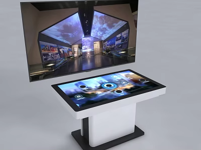 Public Interactive Touchscreen Facility for Information Display in Modern Public Spaces with User Friendly Interface 3d model