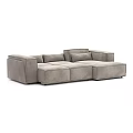 Modern Gray Upholstered Sectional Sofa With Corner Design And Multiple Cushions 3d model