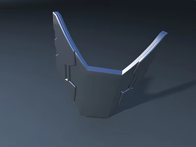 Modern Reception Desk With Sleek Metallic Finish And Geometric Design Elements 3d model
