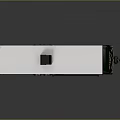 Modern White RV Trailer With Black Accents Windows And Roof Equipment