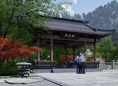 Chinese-style pavilion waterside pavilion ancient built pavilion landscape pavilion garden pavilion four-corner pavilion verandah pavilion 3d model