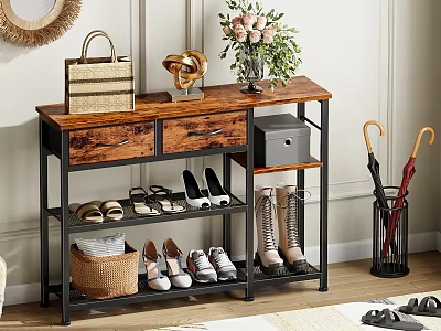 Shoe Storage Rack With Tiers Drawers And Decorative Items For Shoes 3d model