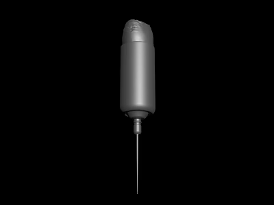 Grey Cylindrical Device With Slender Metal Needle And Sharp Tip 3d model