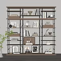 Wrought Iron Display Rack Storage Rack Decorative Cabinet Storage Cabinet Display Cabinet Jewelry Ornaments Combination Books 3d model