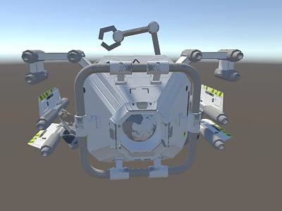 Smart Industrial Machine With Multiple Mechanical Arms And Tools For Automated Operations 3d model