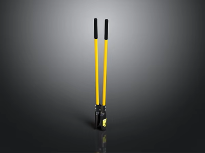 Professional Hardware Tool With Yellow Long Handle Black Grip And Durable Metal Head Design 3d model