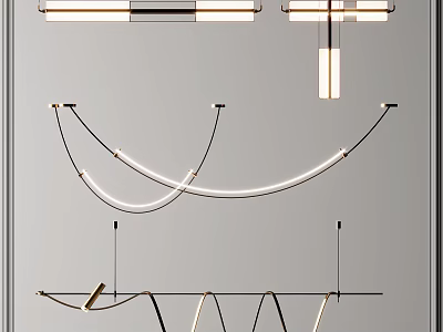 Stylish Modern Pendant Lights With Curved Lines And Contemporary Design Elements 3d model