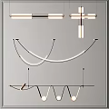 Stylish Modern Pendant Lights With Curved Lines And Contemporary Design Elements 3d model