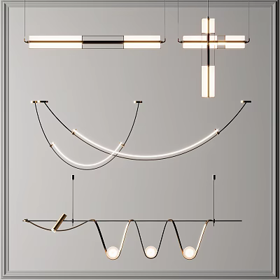 Stylish Modern Pendant Lights With Curved Lines And Contemporary Design Elements 3d model