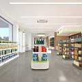 Modern Convenience Store Exterior with Glass Front and Daily Products