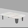 Modern Minimalist Coffee Table With Grid Pattern Top And Black Sleek Legs 3d model