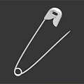 Silver Metal Safety Pin With Reflective Surface On Dark Background 3d model