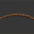 Decorative Arched Wooden Log Structure Neatly Arranged On Dark Background