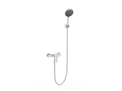 Sleek Chrome Handheld Shower Head With Adjustable Spray Settings And Flexible Hose 3d model