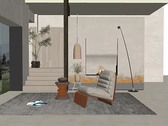 Modern Single Sofa Leisure Chair 3d model