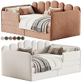 Modern Soft Upholstered Kids Bed With Safety Guardrail Multiple Color Options For Cozy Children Bedroom