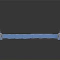 Blue Ship Structure With Transparent Hull Metal Support Frames And Reflective Base