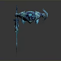 Blue Frost Warrior Armor With Spiked Crystalline Design And Glowing Details