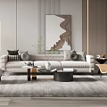 Modern sofa coffee table combination 3d model