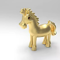 Golden Pony Decorative Ornament Set With Elegant Design For Home Decor