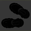 Practical Black Clogs With Thick Sole And Strap Design For Daily Use 3d model