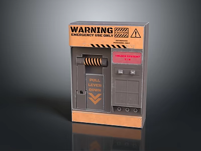 Household Emergency Safety Device With Pull To Activate Warning Label 3d model