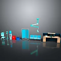 Modern Medical Scene With Equipment Screen Bed And Desk Chair
