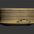 Vintage Gold Round Box With Intricate Carved Patterns And Clasp Closure