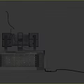 Dual Monitor Workstation Setup With Cables And Equipment On Modern Desk