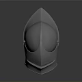 Steel Medieval Knight Helmet as Essential Weapon Armor Equipment with Metallic Shine
