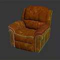 Orange Leather Single Sofa Modern Stylish Comfortable Living Room Furniture