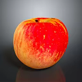 Fresh Ripe Red and Yellow Apple with Smooth Skin on Dark Background